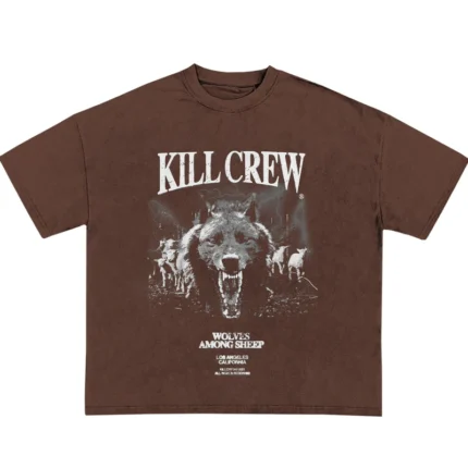KILL CREW OVERSIZED MIDST OF WOLVES T-SHIRT - BROWN